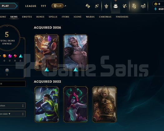 EUW Unranked | 5 Kostüm - 36 Hero | LoL Hesap