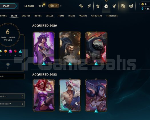 EUW Unranked | 6 Kostüm - 34 Hero | LoL Hesap