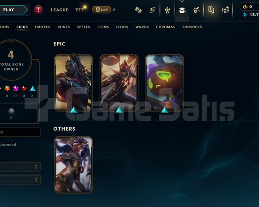 EUW Unranked | 4 Kostüm - 13K Mö | LoL Hesap