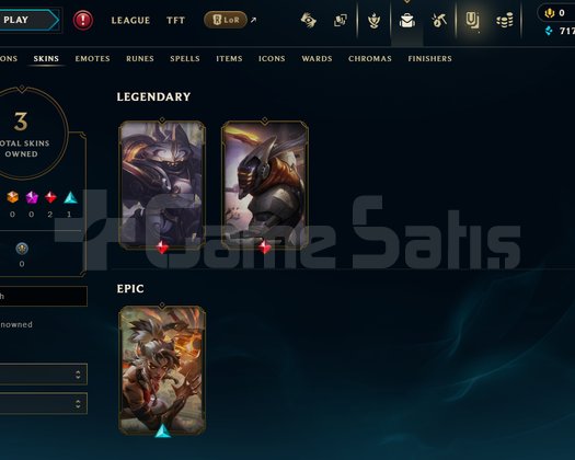 EUW Unranked | 3 Kostüm - 30 Hero | LoL Hesap