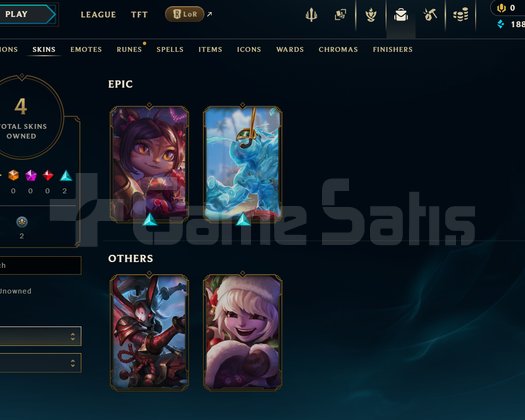 EUW Unranked | 4 Kostüm - 29 Hero | LoL Hesap