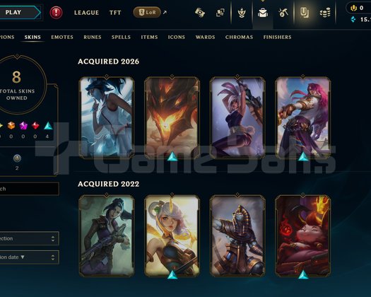 EUW Unranked | 8 Kostüm - 15K Mö | LoL Hesap