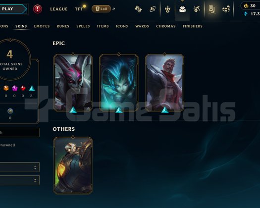EUW Unranked | 4 Kostüm - 17K Mö | LoL Hesap