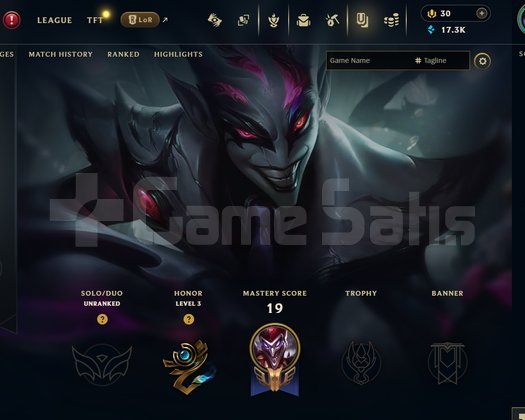 EUW Unranked | 4 Kostüm - 17K Mö | LoL Hesap