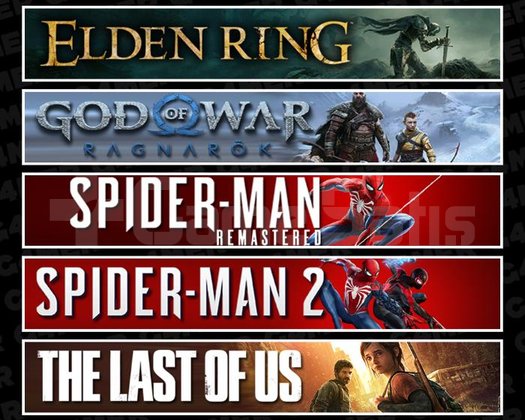 Elden +Ragnarök +Spider 1 +2 +TLOU1