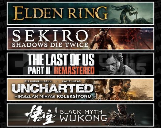 Elden +Sekiro +TLOU2 +UNCH +Wukong