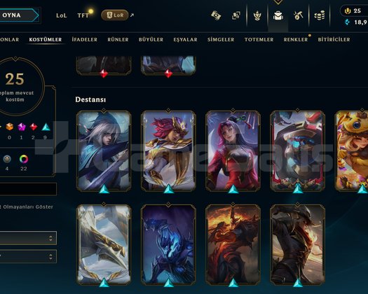 TR Zümrüt 2 | 25 Kostüm - 56 Hero | LoL Hesap