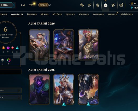 TR Gold 1 | 6 Kostüm - 66 Hero | LoL Hesap