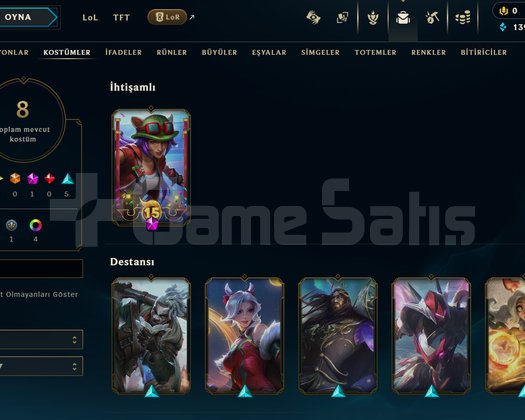TR Plat 3 | 8 Kostüm - 51 Hero | LoL Hesap