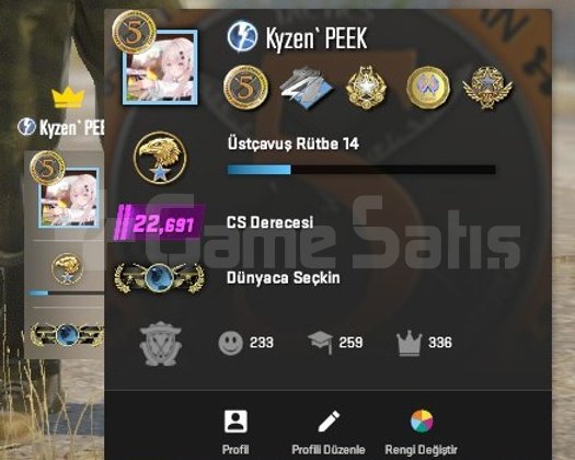 Cs2 6 Yıllık Sağlam Global Hesap 1100 saat+