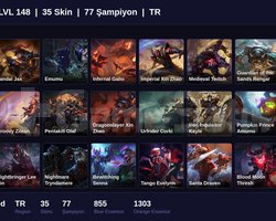 TR / 148 LVL + 35 SKİN + UNRANKED !!