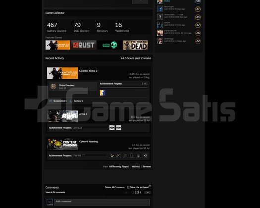 Acil Satılık steam hesabı