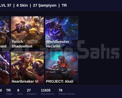 TR / 37 LVL + 6 SKİN + GOLD MMR !!