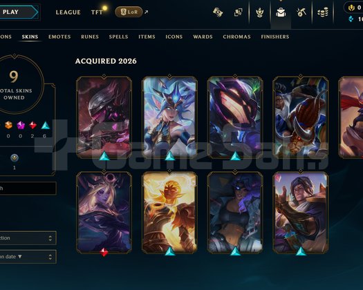 EUW Unranked | 9 Kostüm - 52 Hero | LoL Hesap