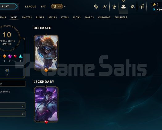 EUW Unranked | 10 Kostüm - 46 Hero | LoL Hesap