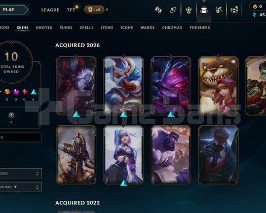 EUW Unranked | 10 Kostüm - 45K Mö | LoL Hesap
