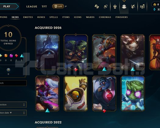EUW Unranked | 10 Kostüm - 33K Mö | LoL Hesap