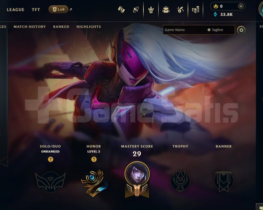 EUW Unranked | 10 Kostüm - 33K Mö | LoL Hesap