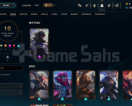 EUW Unranked | 10 Kostüm - 36 Hero | LoL Hesap