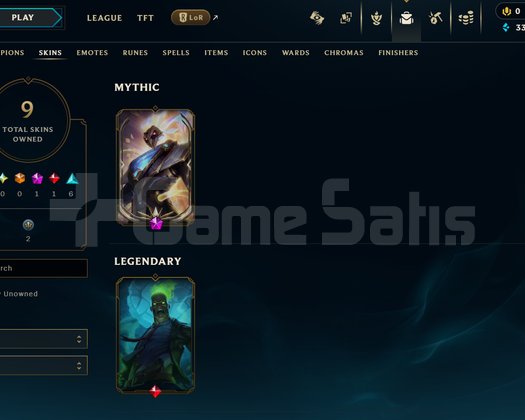 EUW Unranked | 9 Kostüm - 39 Hero | LoL Hesap