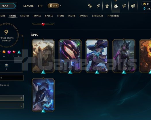EUW Unranked | 9 Kostüm - 39 Hero | LoL Hesap