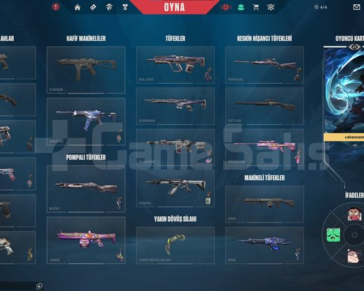 Gold 2 Valorant Hesabı | Detaylı Skin Envanteri