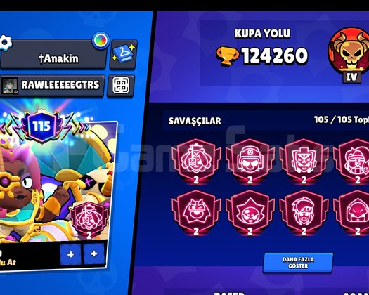 124.260 KUPA BRAWL STARS HESABI