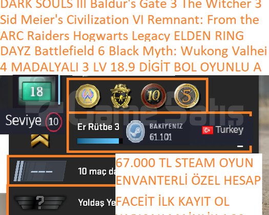 4 MADALYALI FACEİT DAYZ Battlefield 6 Black Myth