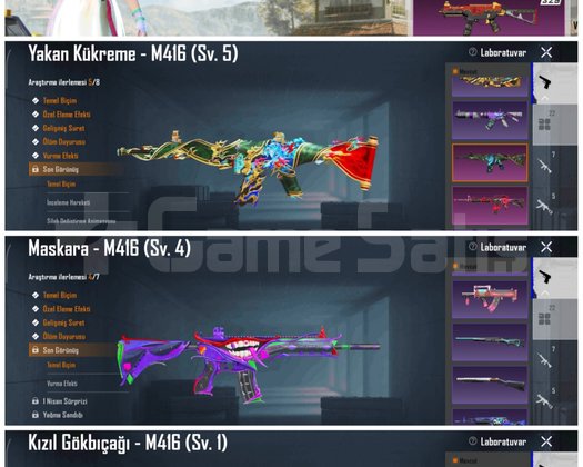 1 MAX SİLAH 3 M4 5 LVL 4 LVL 1 LVL 61 DS 53 COL
