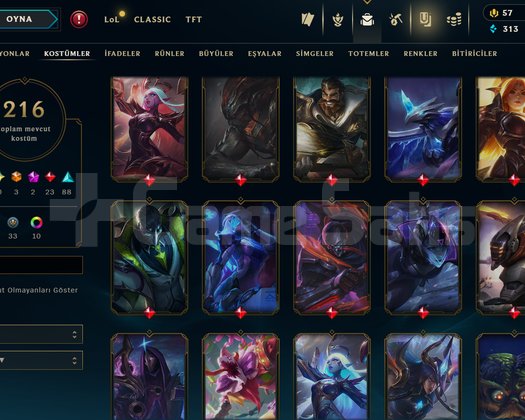 320 LEVEL - 216 KOSTÜM - UNRANKED +35,000 SATIŞ