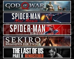 GOW +Miles +Spider 1 +Sekiro +TLOU2