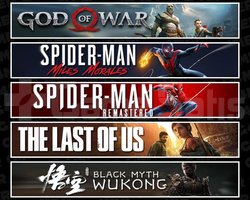 GOW +Miles +Spider 1 +TLOU1 +Wukong
