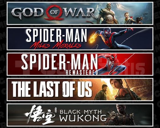 GOW +Miles +Spider 1 +TLOU1 +Wukong