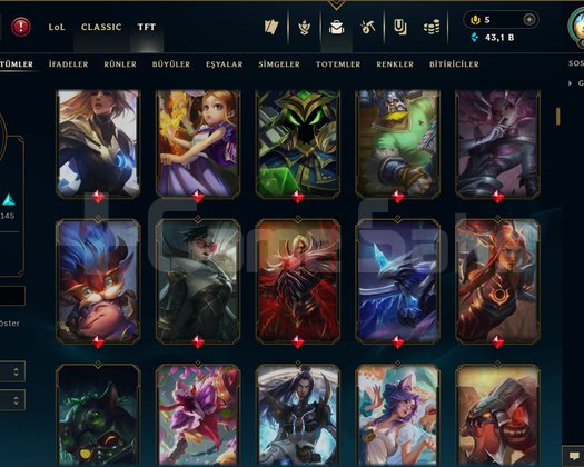 664 LEVEL / 396 SKİN / FUL HERO +MAİL +16K SATIŞ