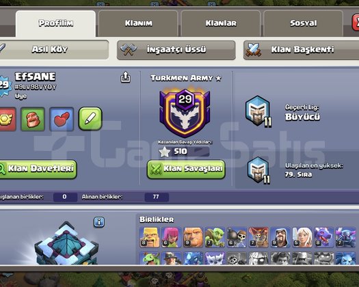 129 lvl efsane hesap