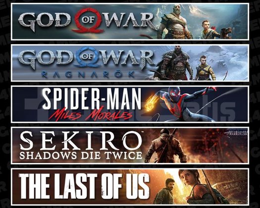 GOW +Ragnarök +Miles +Sekiro +TLOU1
