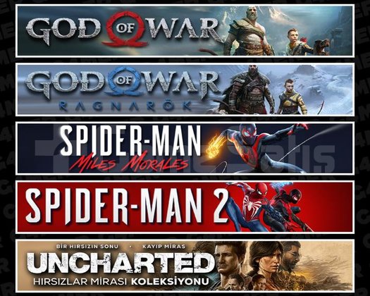 GOW +Ragnarök +Miles +Spider 2 +Uncharted