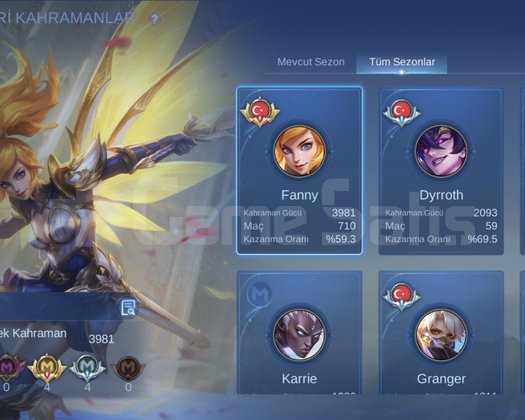 Fanny main efsane hesap