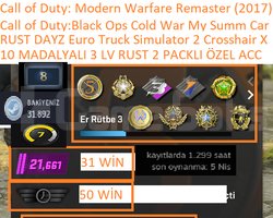 10 MADALYALI 3 LV RUST 2 PACK DAYZ ETS 2 Call of D