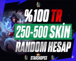 100 TR/EUW LOL 250-500 SKİN RANDOM HESAP