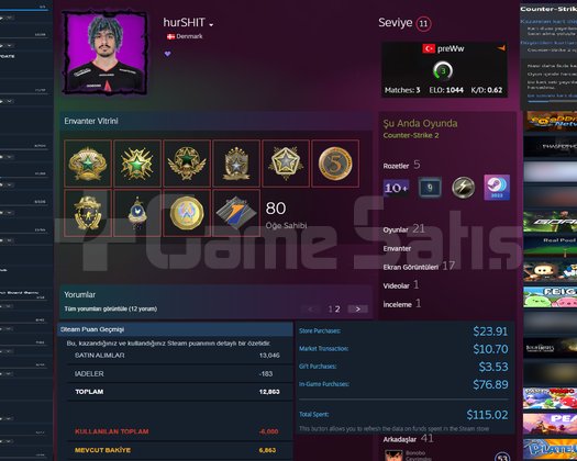 15 MADALYA MAİNLİK STEAM CS2 HESAP AÇIKLAMAYI OKU