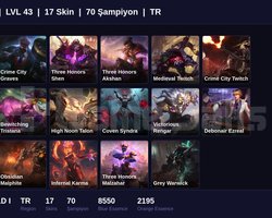 TR / 43 LVL + 17 SKİN + EMERALD I + 67WR