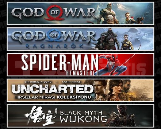 GOW +Ragnarök +Spider 1 +UNCH +Wukong