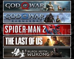GOW +Ragnarök +Spider 2 +TLOU1 +Wukong