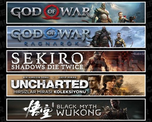 GOW +Ragnarök +Sekiro +UNCH +Wukong
