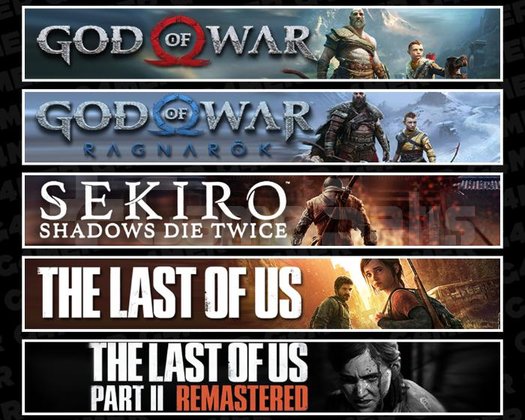 GOW +Ragnarök +Sekiro +TLOU1 +2