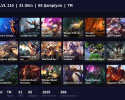 TR / 110 LVL + 31 SKİN + UNRANKED !!