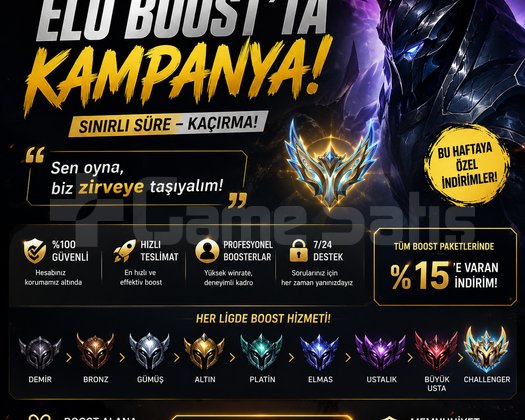 LOL BOOST İŞLEMLERİNDE BÜYÜK KAMPANYA