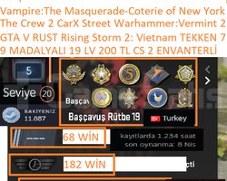 9 MADALYALI 19 LV 200 TL GTA V RUST TEKKEN 7 The C