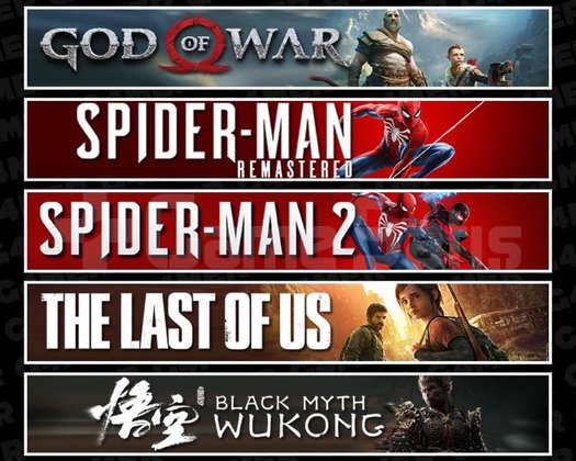 GOW +Spider 1 +2 +TLOU1 +Wukong